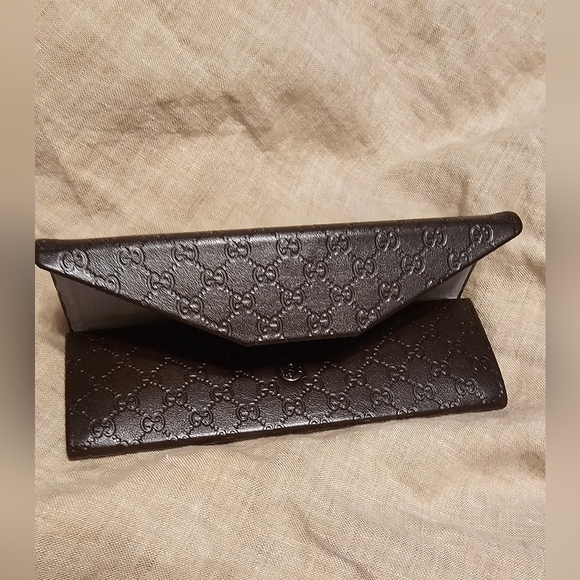 Gucci Accessories - Authentic Gucci Brown Embossed GG Trifold Sunglasses Case NWOT